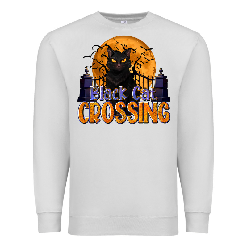 Black Cat Crossing Premium Sweatshirt by texasbilliewilder | Teevron