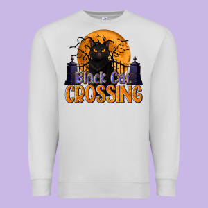 Black Cat Crossing Premium Sweatshirt Designed By Texasbilliewilder