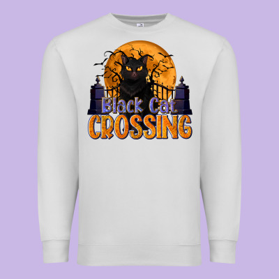 Black Cat Crossing Premium Sweatshirt Designed By Texasbilliewilder