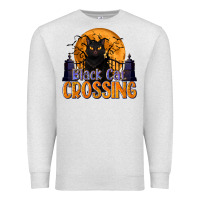 Oatmeal Heather Black Cat Crossing Premium Sweatshirt - texasbilliewilder