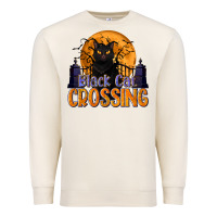 Sandshell Black Cat Crossing Premium Sweatshirt - texasbilliewilder