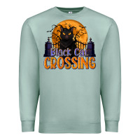 Seafoam Black Cat Crossing Premium Sweatshirt - texasbilliewilder