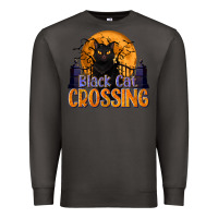 Smoke Black Cat Crossing Premium Sweatshirt - texasbilliewilder