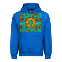 Cobalt Sunflower Gemstone Leopard Urban Hoodie - Artiststas