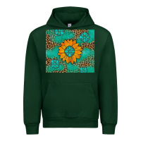 Forest Green Sunflower Gemstone Leopard Urban Hoodie - Artiststas