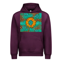Mauve Wine Sunflower Gemstone Leopard Urban Hoodie - Artiststas
