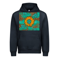 Navy Sunflower Gemstone Leopard Urban Hoodie - Artiststas