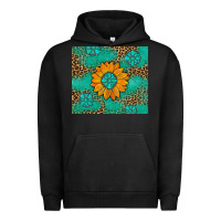 Pigment Black Sunflower Gemstone Leopard Urban Hoodie - Artiststas