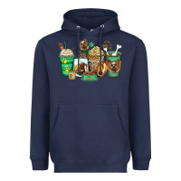 Navy yorkshire terrier coffee cups Heavyweight Hoodie - Zillion Design Studio