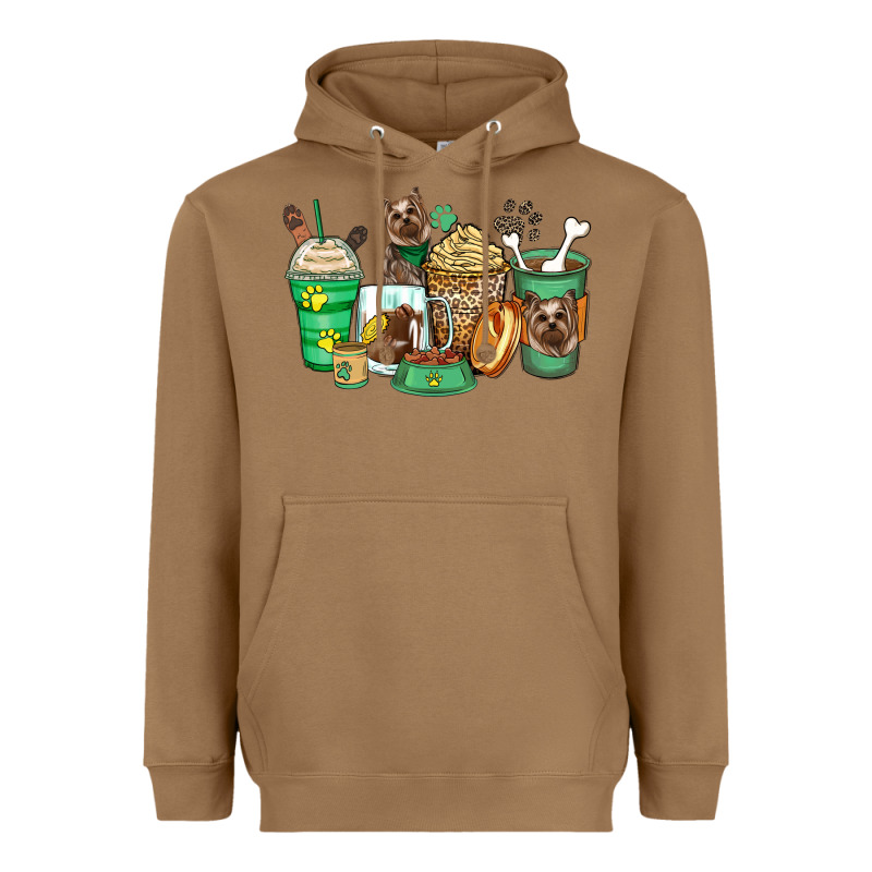 Yorkshire Terrier Coffee Cups Heavyweight Hoodie by Zillion Design Studio | Teevron