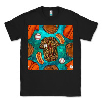 Black baseball leopard uniform and hotdog with gemstone seamless pattern Classic Tee - BundleAndBundleShop