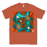 Copper baseball leopard uniform and hotdog with gemstone seamless pattern Classic Tee - BundleAndBundleShop