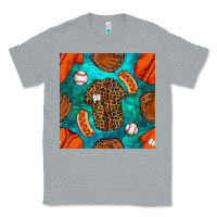 Heather Grey baseball leopard uniform and hotdog with gemstone seamless pattern Classic Tee - BundleAndBundleShop
