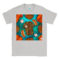 Moon Dust baseball leopard uniform and hotdog with gemstone seamless pattern Classic Tee - BundleAndBundleShop
