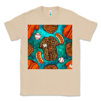 Mushroom baseball leopard uniform and hotdog with gemstone seamless pattern Classic Tee - BundleAndBundleShop