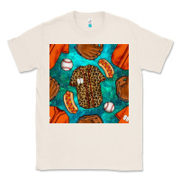 Natural baseball leopard uniform and hotdog with gemstone seamless pattern Classic Tee - BundleAndBundleShop