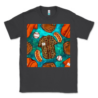 Smoke baseball leopard uniform and hotdog with gemstone seamless pattern Classic Tee - BundleAndBundleShop
