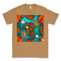Toasted Coconut baseball leopard uniform and hotdog with gemstone seamless pattern Classic Tee - BundleAndBundleShop