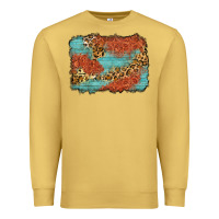 Antique Gold western leopard tooled leather background Premium Sweatshirt - Zillion Design Studio