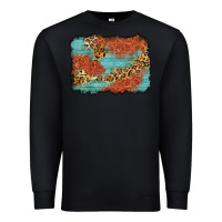 Black western leopard tooled leather background Premium Sweatshirt - Zillion Design Studio
