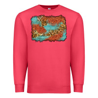 Cardinal western leopard tooled leather background Premium Sweatshirt - Zillion Design Studio