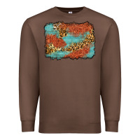 Chestnut western leopard tooled leather background Premium Sweatshirt - Zillion Design Studio