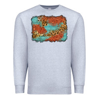 Heather Grey western leopard tooled leather background Premium Sweatshirt - Zillion Design Studio
