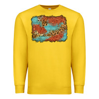 Lemon western leopard tooled leather background Premium Sweatshirt - Zillion Design Studio