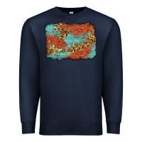 Navy western leopard tooled leather background Premium Sweatshirt - Zillion Design Studio