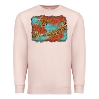 Pale Pink western leopard tooled leather background Premium Sweatshirt - Zillion Design Studio