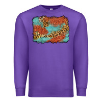 Purple western leopard tooled leather background Premium Sweatshirt - Zillion Design Studio