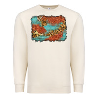 Sandshell western leopard tooled leather background Premium Sweatshirt - Zillion Design Studio
