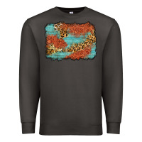 Smoke western leopard tooled leather background Premium Sweatshirt - Zillion Design Studio