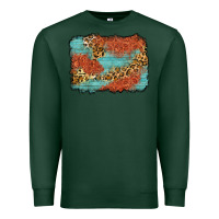 Sports Green western leopard tooled leather background Premium Sweatshirt - Zillion Design Studio