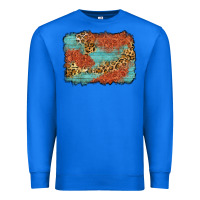 True Royal western leopard tooled leather background Premium Sweatshirt - Zillion Design Studio