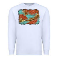 White western leopard tooled leather background Premium Sweatshirt - Zillion Design Studio