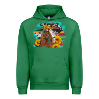 Emerald horse with sunflowers Urban Hoodie - Artiststas