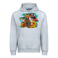 Heather Grey horse with sunflowers Urban Hoodie - Artiststas