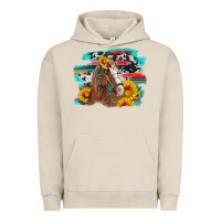 Pigment French Oak horse with sunflowers Urban Hoodie - Artiststas