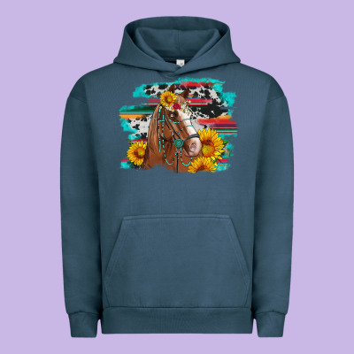 Horse With Sunflowers Urban Hoodie Designed By Artiststas