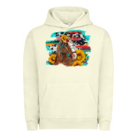 Pigment Pistachio horse with sunflowers Urban Hoodie - Artiststas