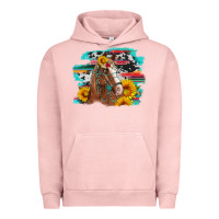 Pigment Salmon horse with sunflowers Urban Hoodie - Artiststas