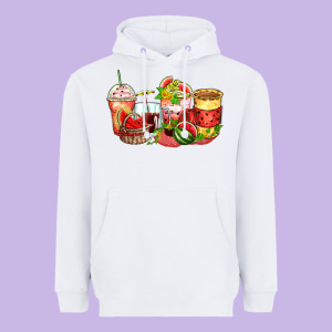 Watermelon Farm Fresh Coffee Cups Heavyweight Hoodie Designed By Zillion Design Studio