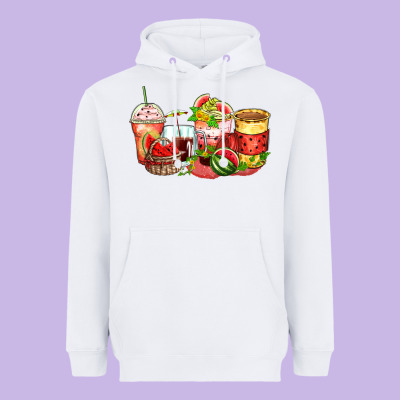 Watermelon Farm Fresh Coffee Cups Heavyweight Hoodie Designed By Zillion Design Studio