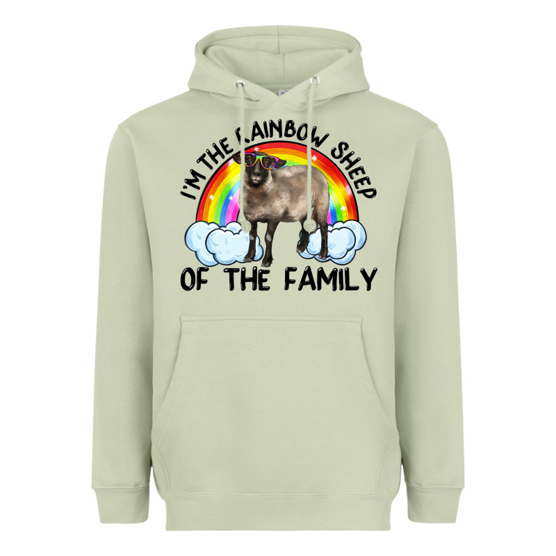 I'm The Rainbow Sheep Of The Family Suffolk Sheep Black Face Sheep Heavyweight Hoodie by RanaPortraitStore | Teevron