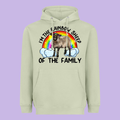 Heavyweight Hoodie i'm the rainbow sheep of the family suffolk sheep black face sheep