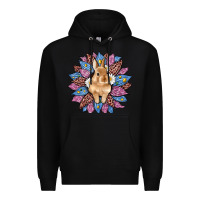 Black easter leopard bunny sunflower Premium Hoodie - Artiststas