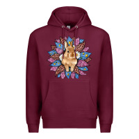 Burgundy easter leopard bunny sunflower Premium Hoodie - Artiststas