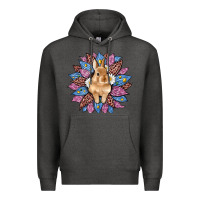 Charcoal Heather easter leopard bunny sunflower Premium Hoodie - Artiststas