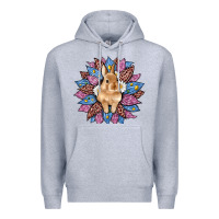Heather Grey easter leopard bunny sunflower Premium Hoodie - Artiststas